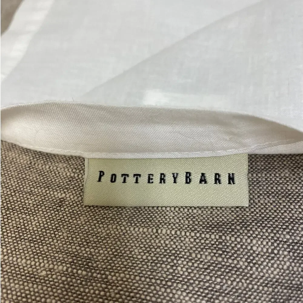 Pottery Barn Emery Linen Curtain 2 Panels 3in1 Flax/Taupe 50x84 Light Filtering